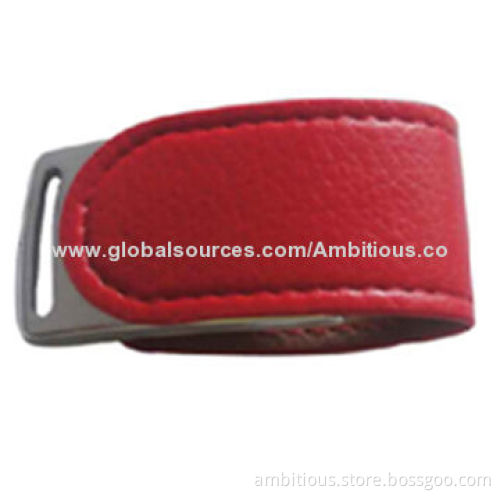 PU Leather USB Flash Drive, CE, RoHS Certified
